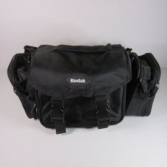 Kodak Black Padded Camera Bag Shoulder Strap Exterior Pockets - Picture 1 of 6